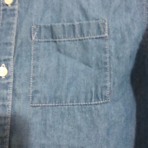 Old Navy Girls Boyfriend Denim Shirt Size M Blue Long Sleeve Button Front - Picture 4 of 5